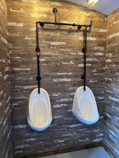 Shepherds hut toilet urinals